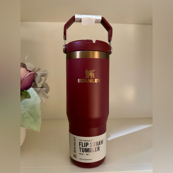 🎉LAST CHANCE🎉NWT Stanley Iceflow Flip Straw 30 oz Tumbler Glided Pomegranate - Picture 1 of 13